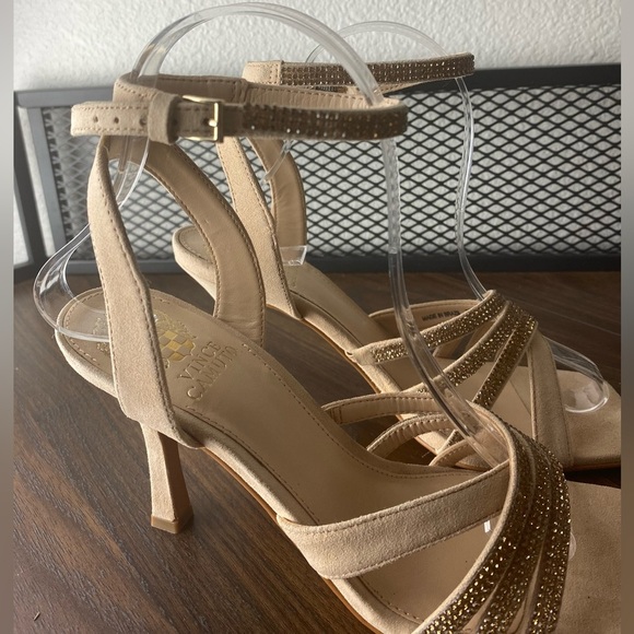 Vince Camuto - Brevern Rhinestone - Tan Trim Strappy Sandals - Size 7 - Picture 7 of 16